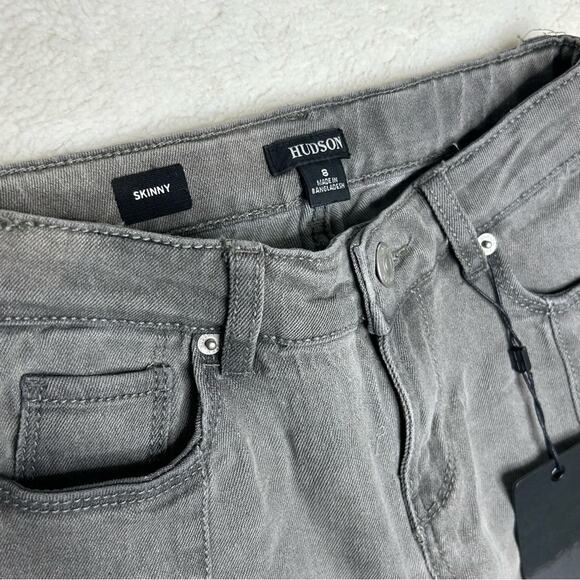 Hudson Kids Gray Denim Skinny Jeans Trendy Pockets Girls Size 8 NWT - Picture 4 of 5